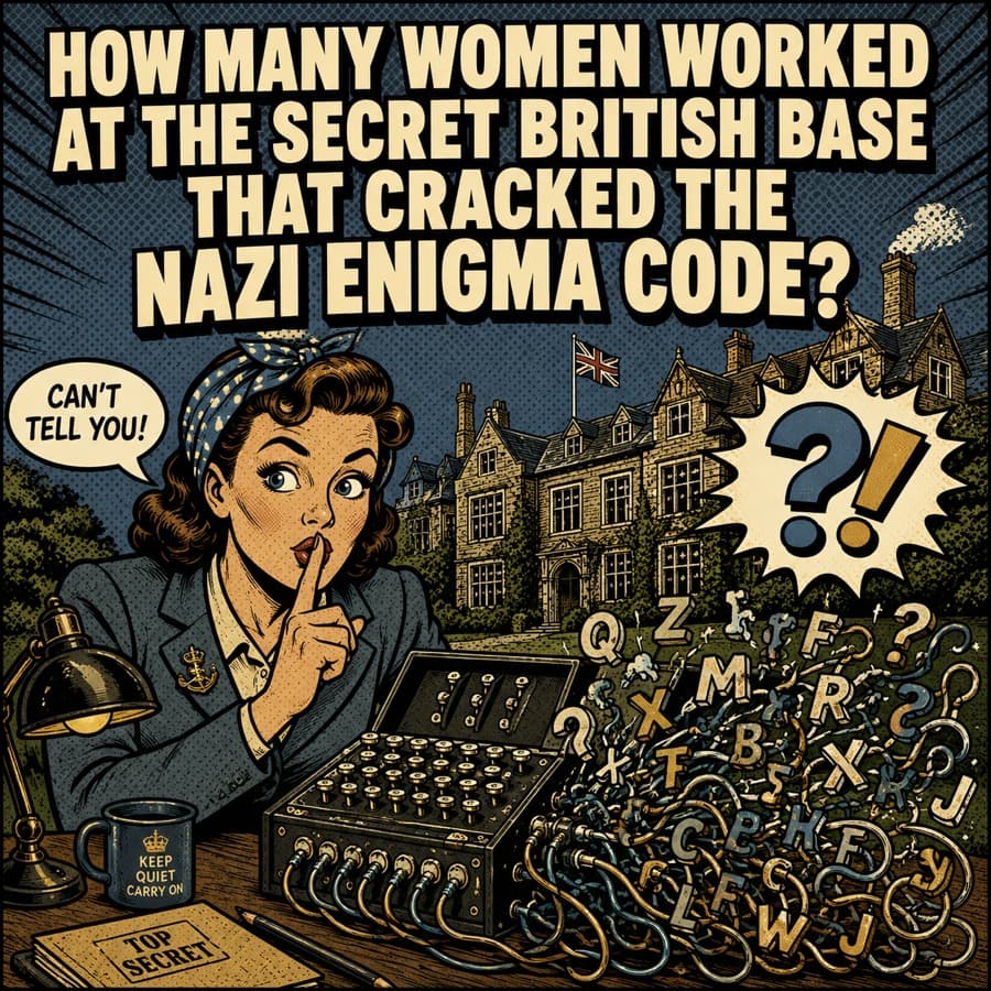 How many women worked at the secret British facility that cracked the Nazi Enigma code during World War II?