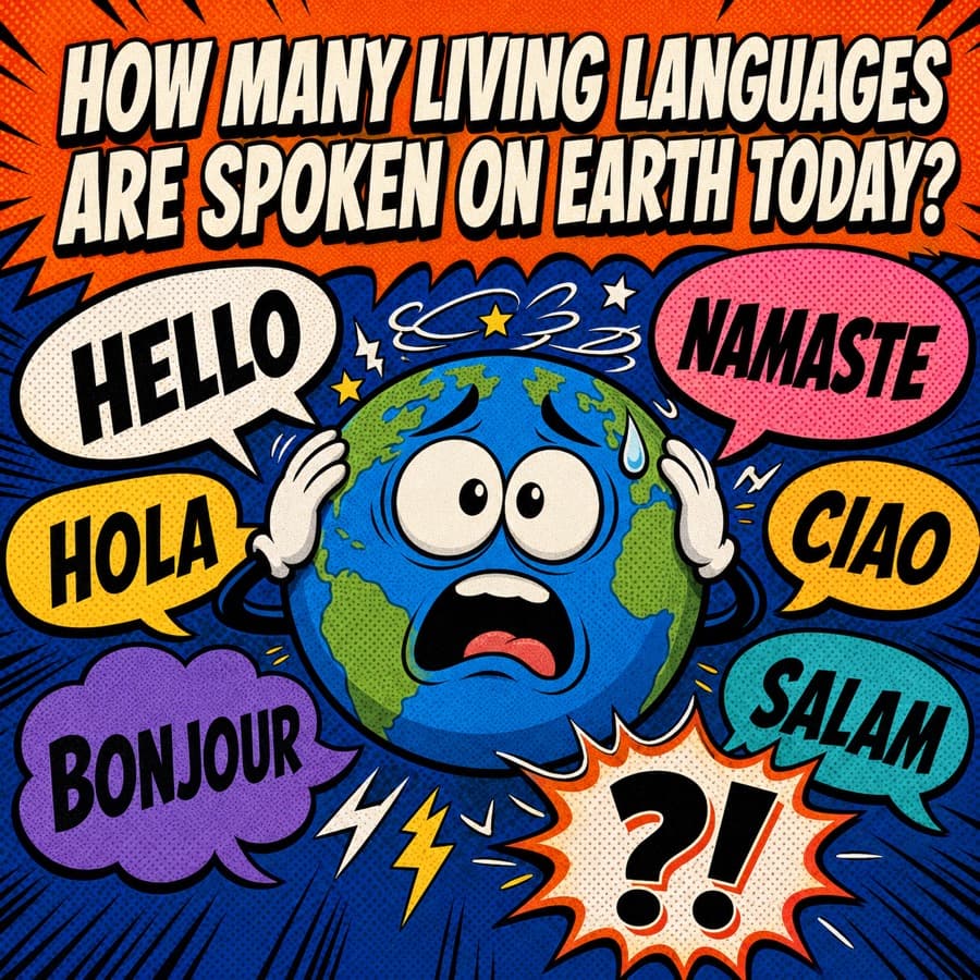How many distinct living languages are spoken in the world today?