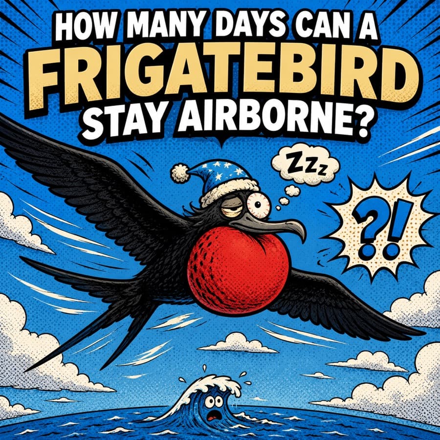 How many consecutive days can a great frigatebird stay airborne?
